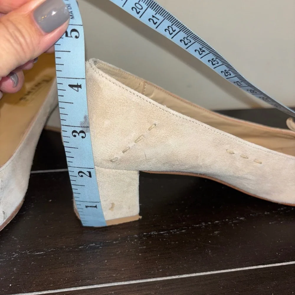 Camper Twins | Italy | Beige Suede Leather | Block Heel | Square‎ Toe | Pump - Picture 11 of 11